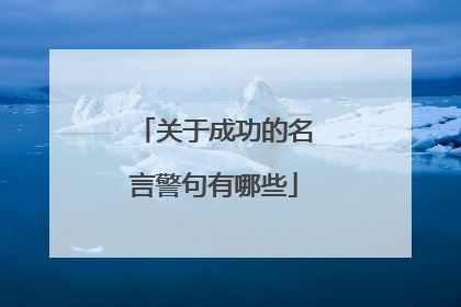 关于成功的名言警句有哪些