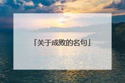 关于成败的名句