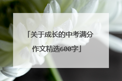 关于成长的中考满分作文精选600字