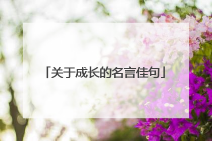 关于成长的名言佳句