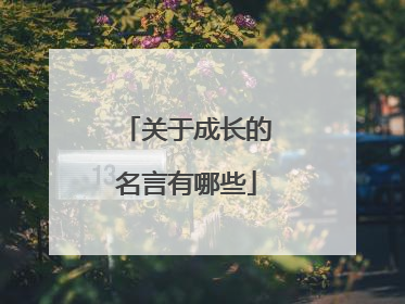 关于成长的名言有哪些