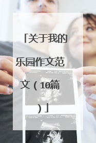 关于我的乐园作文范文（10篇）