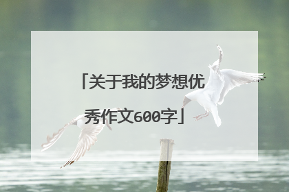 关于我的梦想优秀作文600字