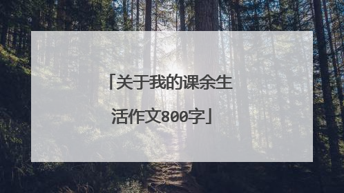 关于我的课余生活作文800字