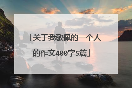 关于我敬佩的一个人的作文400字5篇