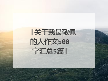 关于我最敬佩的人作文500字汇总5篇