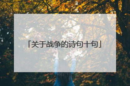 关于战争的诗句十句