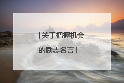 关于把握机会的励志名言