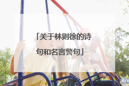 关于林则徐的诗句和名言警句