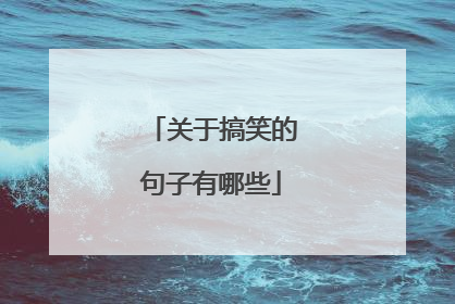 关于搞笑的句子有哪些