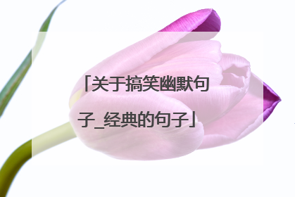 关于搞笑幽默句子_经典的句子
