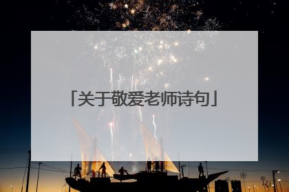 关于敬爱老师诗句