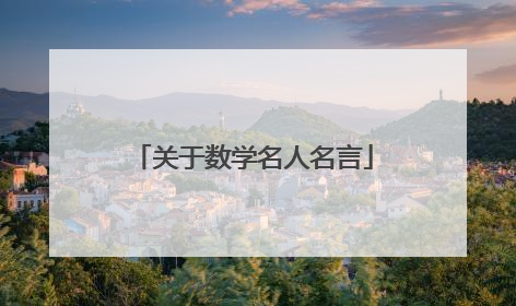 关于数学名人名言