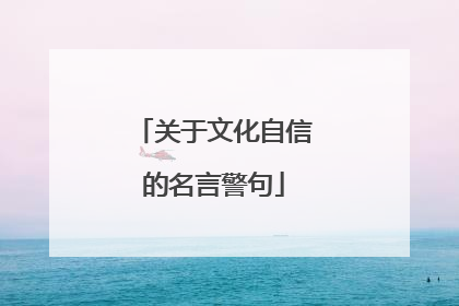 關於文化自信的名言警句