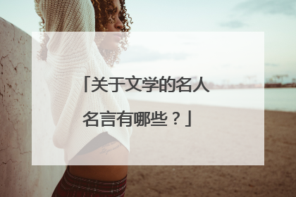 关于文学的名人名言有哪些？