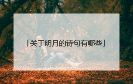 关于明月的诗句有哪些