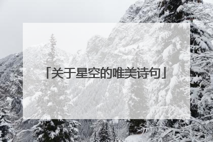 关于星空的唯美诗句