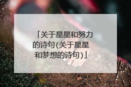 关于星星和努力的诗句(关于星星和梦想的诗句)