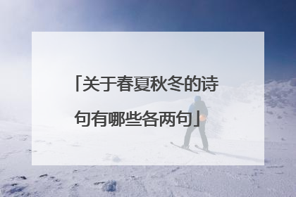 关于春夏秋冬的诗句有哪些各两句