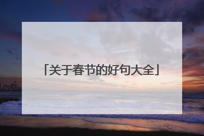 关于春节的好句大全