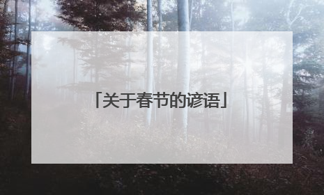 关于春节的谚语