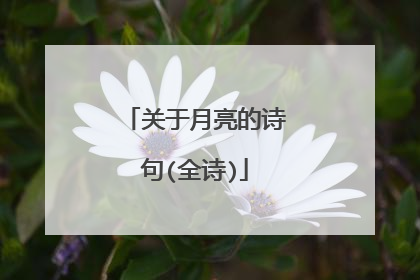 关于月亮的诗句(全诗)