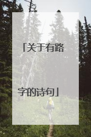 关于有路字的诗句