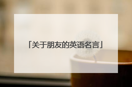 关于朋友的英语名言