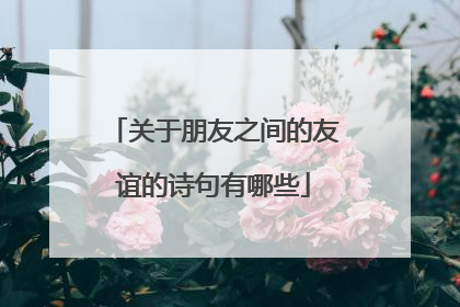 关于朋友之间的友谊的诗句有哪些