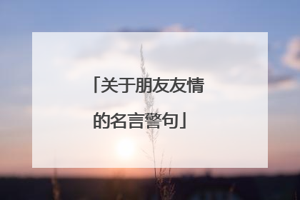 关于朋友友情的名言警句