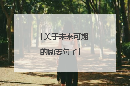 关于未来可期的励志句子