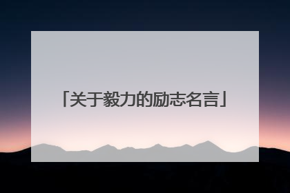 关于毅力的励志名言