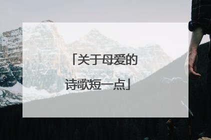 关于母爱的诗歌短一点