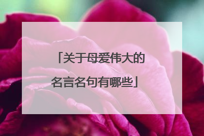 关于母爱伟大的名言名句有哪些