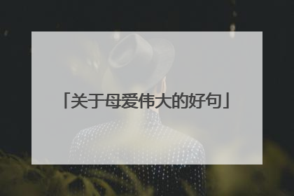 关于母爱伟大的好句