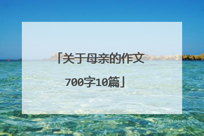 关于母亲的作文700字10篇