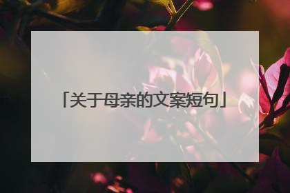 关于母亲的文案短句