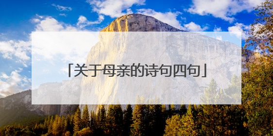 关于母亲的诗句四句