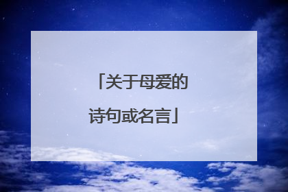 关于母爱的诗句或名言