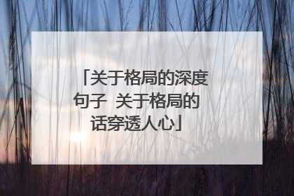 关于格局的深度句子 关于格局的话穿透人心