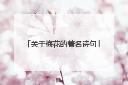 关于梅花的著名诗句