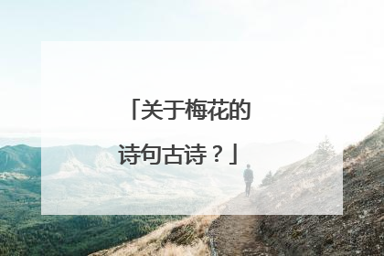 关于梅花的诗句古诗？