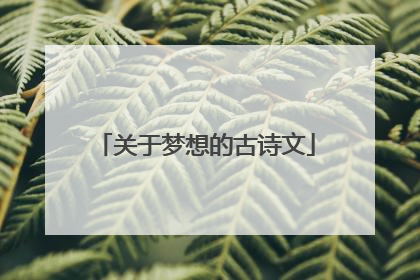 关于梦想的古诗文
