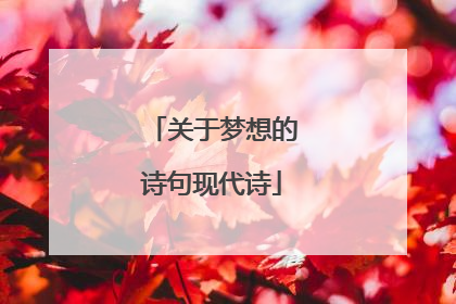 关于梦想的诗句现代诗
