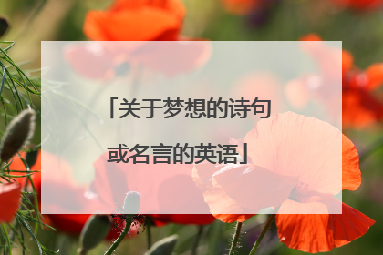 关于梦想的诗句或名言的英语