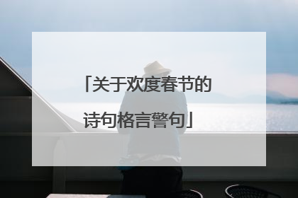 关于欢度春节的诗句格言警句