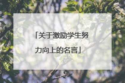 关于激励学生努力向上的名言