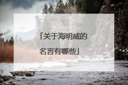 关于海明威的名言有哪些