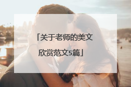 关于老师的美文欣赏范文5篇