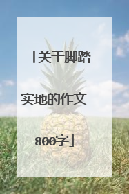 关于脚踏实地的作文800字